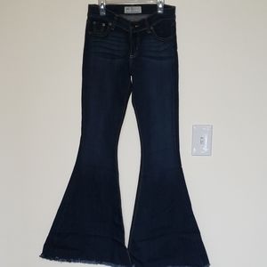 Anthropologie Jeans Bell Bottom With Fringe Hem. Size 25 LIKE NEW